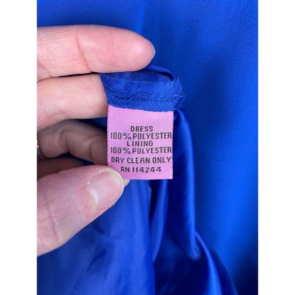 Eliza J Blue Babydoll Fit and Flare Midi Dress Sz 6 Y2K Formal Prom Dance Fairy - Picture 7 of 8